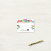 Farbige Liebe Herzblasen Rahmen Post-it Klebezettel (Auf Schreibtisch)