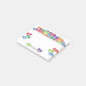 Farbige Liebe Herzblasen Rahmen Post-it Klebezettel (angewinkelt)