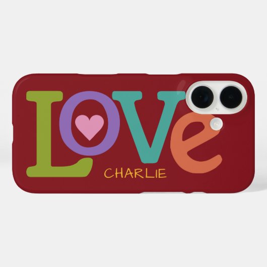 Farbige Liebe individuelle Name Gehäuse Case-Mate iPhone Hülle (Rückseite (Horizontal))