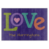 Farbige Liebe individuelle Name Schneidebrett (Vorderseite)