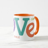 Farbige Liebe individuelle Name Tasse (VorderseiteRechts)