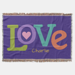 Farbige Liebe individuelle Name werfen Decke