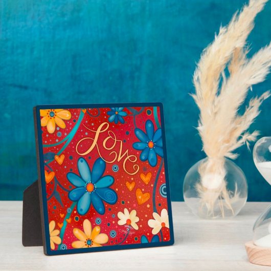 Farbige Liebe Inspiration Hübsche Blumenpracht Fotoplatte