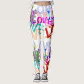 Farbige LIEBE Leggings (Vorderseite)
