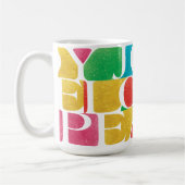 farbige LIEBE PEACE JOY Foto Rahmen Kaffeetasse (Links)