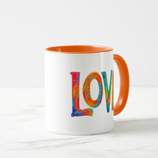 Farbige Liebe Tasse (VorderseiteRechts)