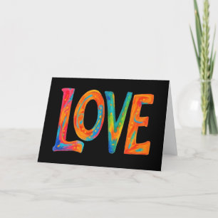 Farbige Liebe Word Blank Card Dankeskarte