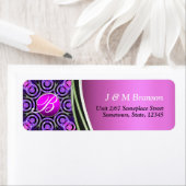Farbige Lila Blende Monogramm-Adressenaufschrift (Insitu)