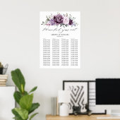 Farbige Lila Blütensitzdiagramme Poster (Heimbüro)