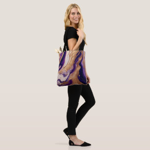 Farbige Lila Gelbe Goldfarbene Marmor-Optik-Tasche Tasche