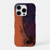 Farbige Lila orange Moderne Blumenmuster iPhone Hülle (Rückseite)