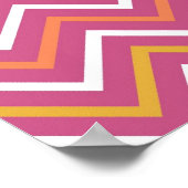 Farbige Lila Pfirsichfarben Orange Weiße Zickzack  Poster (Ecke)