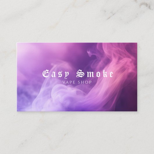 Farbige Lila Raucher-Vape-Shop-Visitenkarte Visitenkarte (Vorderseite)