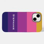 Farbige Lila rosa Abstrakte Streifen Name Case-Mate iPhone Hülle (Rückseite (Horizontal))