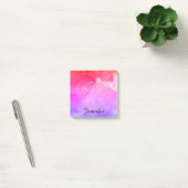 Farbige Lila rosa Wasserfarbe Personalisiert Post-it Klebezettel (Büro)