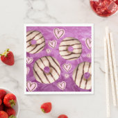 Farbige Lila Streifen Donuts Papier Napkins Serviette (Beispiel)