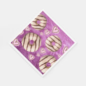 Farbige Lila Streifen Donuts Papier Napkins Serviette (Ecke)