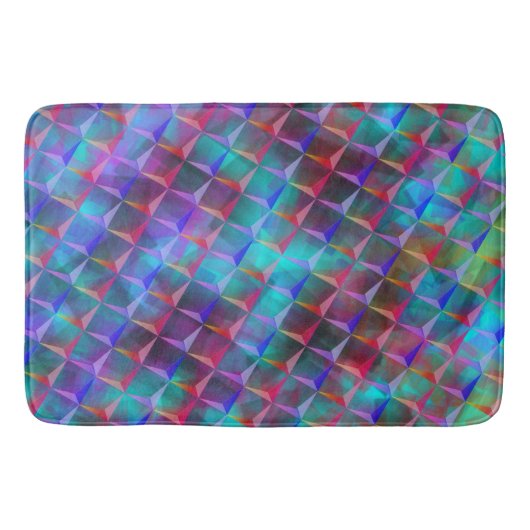 Farbige Lila- und 3D- oder rosa Dreiecke Badematte (Vorderseite)