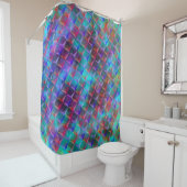 Farbige Lila- und 3D- oder rosa Dreiecke Duschvorhang (Beispiel)