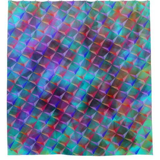 Farbige Lila- und 3D- oder rosa Dreiecke Duschvorhang (Vorderseite)