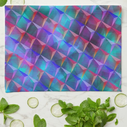 Farbige Lila- und 3D- oder rosa Dreiecke Geschirrtuch (Gefaltet)