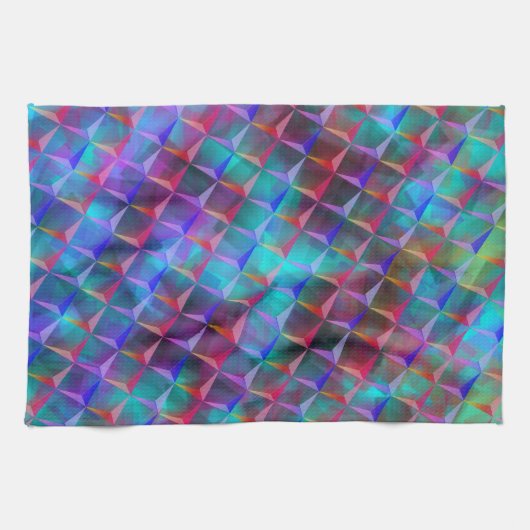 Farbige Lila- und 3D- oder rosa Dreiecke Geschirrtuch (Horizontal)