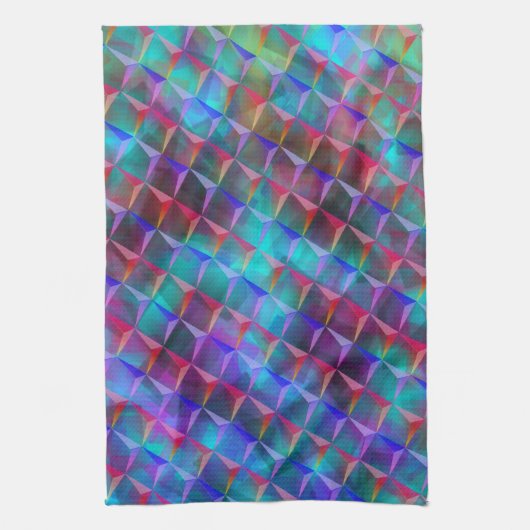Farbige Lila- und 3D- oder rosa Dreiecke Geschirrtuch (Vertikal)