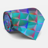 Farbige Lila- und 3D- oder rosa Dreiecke Krawatte (Gerollt)