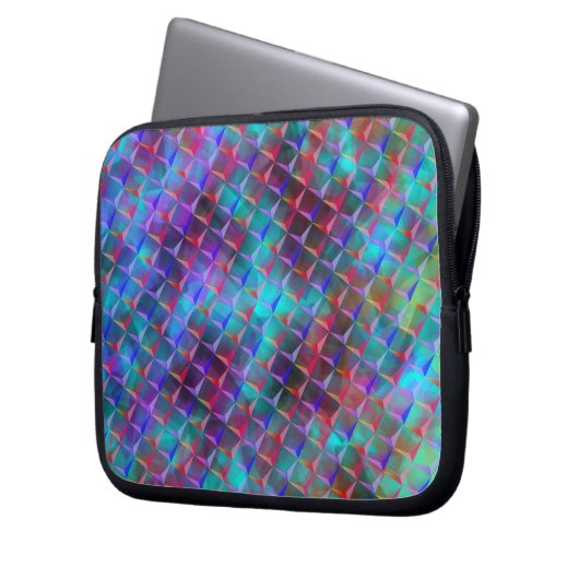 Farbige Lila- und 3D- oder rosa Dreiecke Laptopschutzhülle (Vorderseite Links)