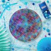 Farbige Lila- und 3D- oder rosa Dreiecke Pappteller (Party)