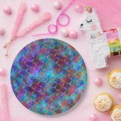 Farbige Lila- und 3D- oder rosa Dreiecke Pappteller (Party)