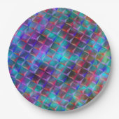 Farbige Lila- und 3D- oder rosa Dreiecke Pappteller (Vorderseite)