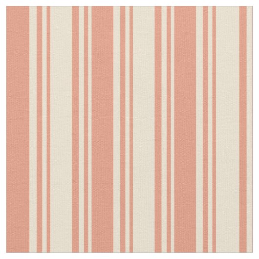 Farbige Lines aus Beige und Dunklem Lachs Stoff (Nahaufnahme)