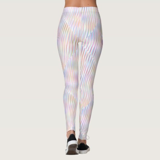 Farbige Linie Muster Design Wellenart Leggings (Rückseite)