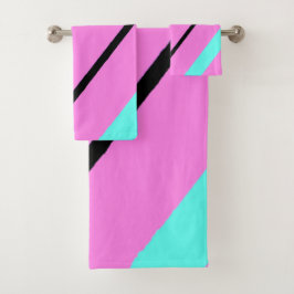 Farbige Linien Badhandtuch Set