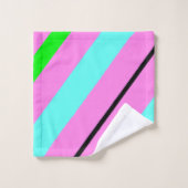 Farbige Linien Badhandtuch Set (Waschlappen)