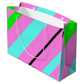 Farbige Linien Große Geschenktüte (Rückseite Schrägansicht)
