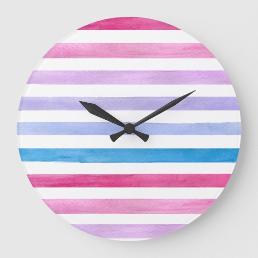 Farbige Linien Große Wanduhr (Vorderseite)