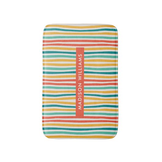 Farbige Linien Minimalistische Badematte (Vorderseite Vertikal)