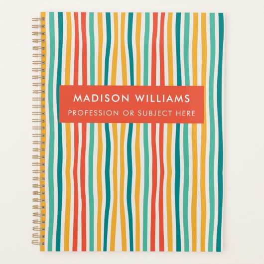 Farbige Linien Moderne Blume Planer (Vorderseite)