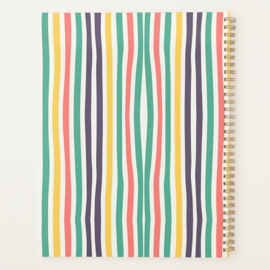 Farbige Linien Moderne Blume Planer (Rückseite)