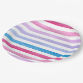 Farbige Linien Pappteller (Schrägansicht)