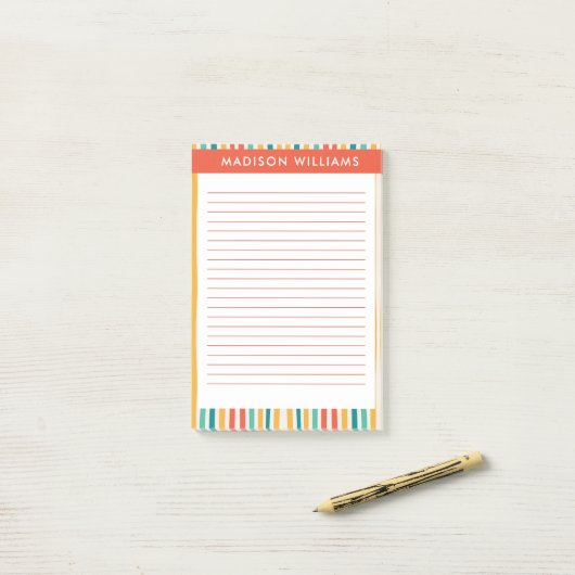 Farbige Linien Post-it Klebezettel (Auf Schreibtisch)