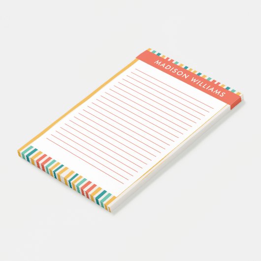 Farbige Linien Post-it Klebezettel (angewinkelt)