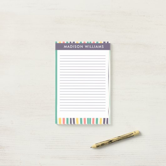 Farbige Linien Post-it Klebezettel (Auf Schreibtisch)