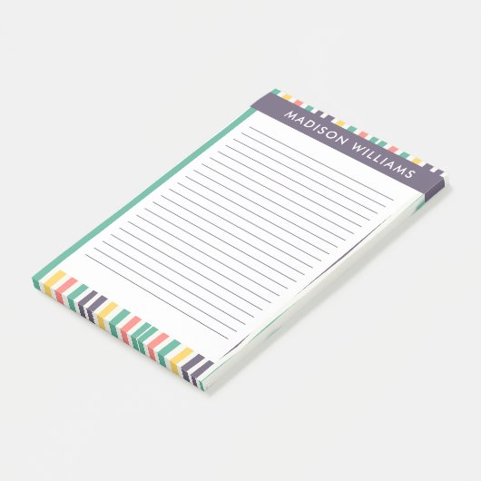 Farbige Linien Post-it Klebezettel (angewinkelt)