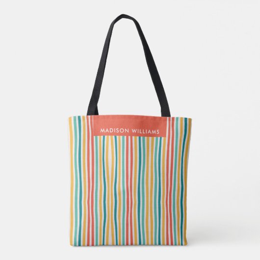 Farbige Linien Tote Bag Tasche (Rückseite)