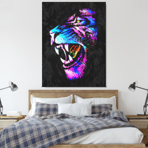 Farbige Lion Canvas Print Big Lion Art Print Leinwanddruck