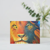 Farbige Lion Portrait Oil Malerei Postkarte (Stehend Vorderseite)