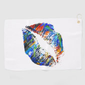 Farbige Lippen #3 Golfhandtuch (Horizontal)